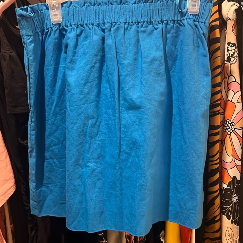 J Crew Pocket Linen Paperbag Lined Skirt